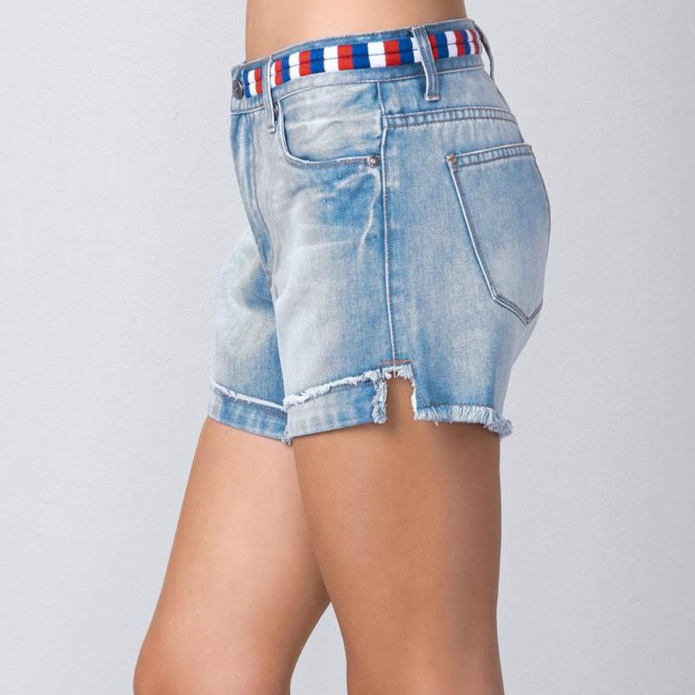 Venus Blue Frayed Bottom Jean Shorts